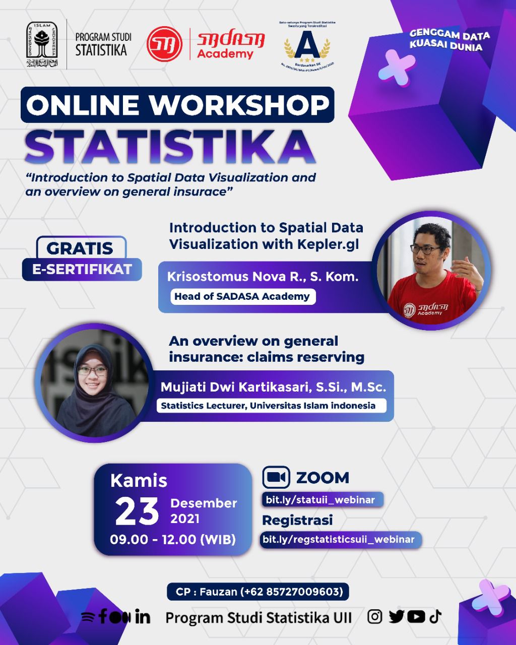 Online Workshop Statistika “Introduction to Spatial Data Visualization and Overview on General Insurance”