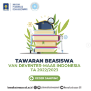 Tawaran Beasiswa Van Deventer-Maas Indonesia TA 2022/2023